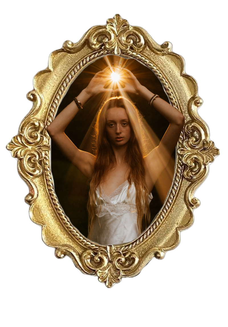 Woman with the sun in her hands.