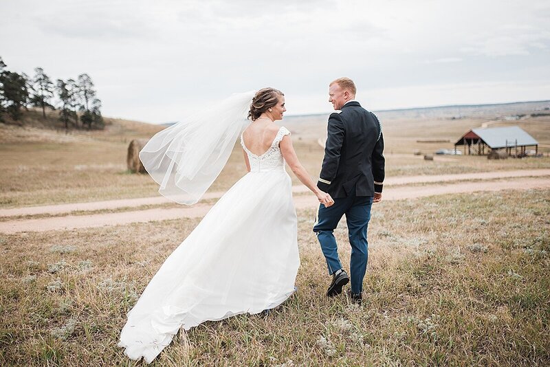 Photograph of wedding couple at younder Ranch in Colorado Springs