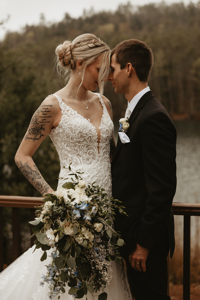 Intimate wedding photos indoors