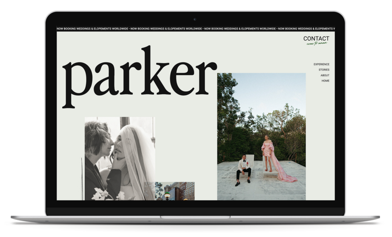 Parker showit website template mockup