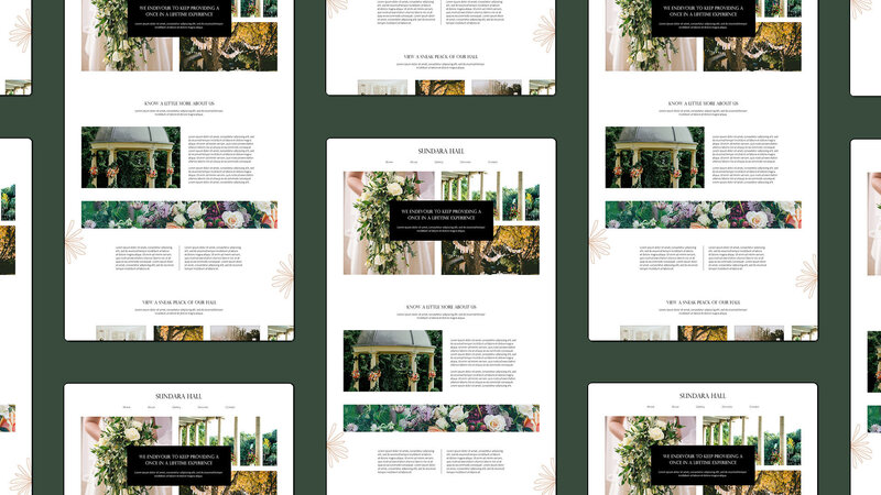 Display of multiple Sundara Hall's website about page