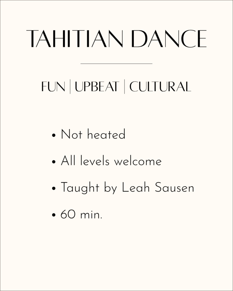 Waves yoga studio tahitian dance class description
