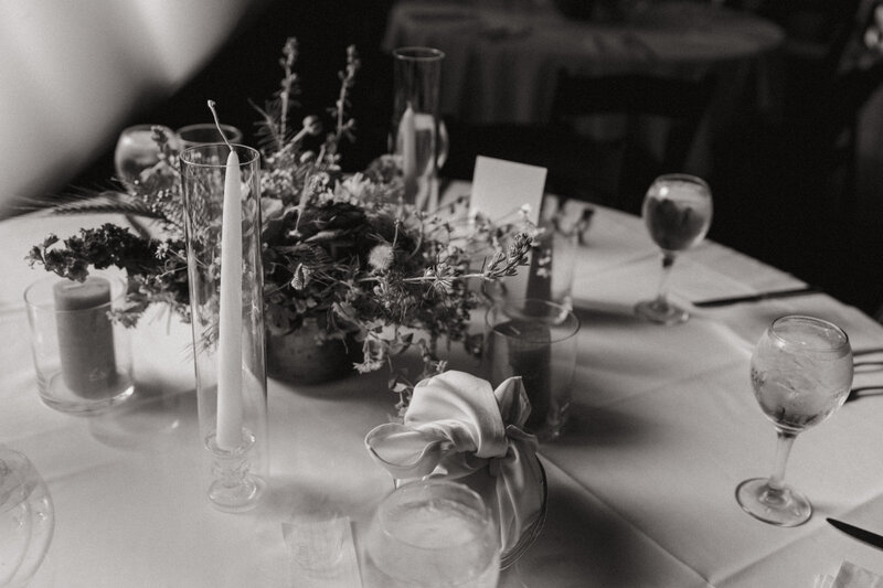 Wedding florals at New York intimate dinner reception