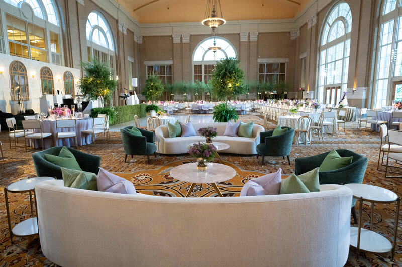 Lounge area at a wedding at Union Station Dallas