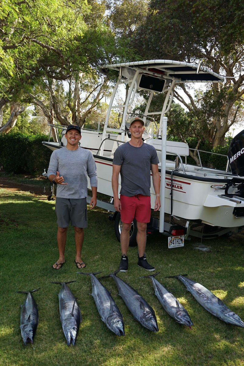 Founders of Laelae Development, Hunter Ainsle and Kai Haugland, fishing in Hawaii