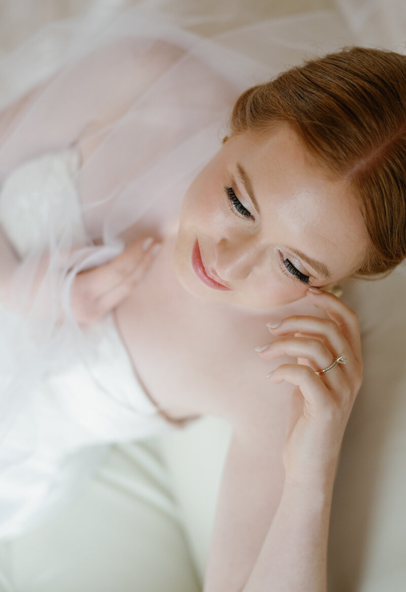 A bridal portrait of a bride at Venue 3Two