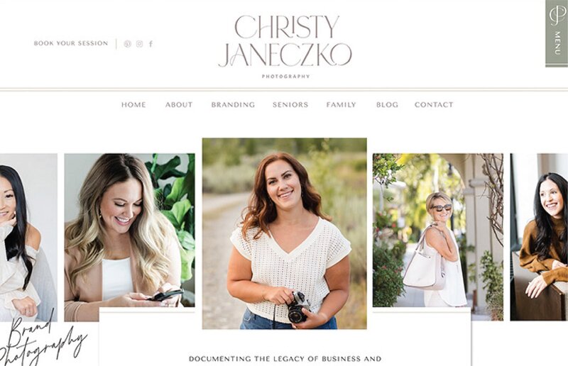 Custom web design for Brand photographer website