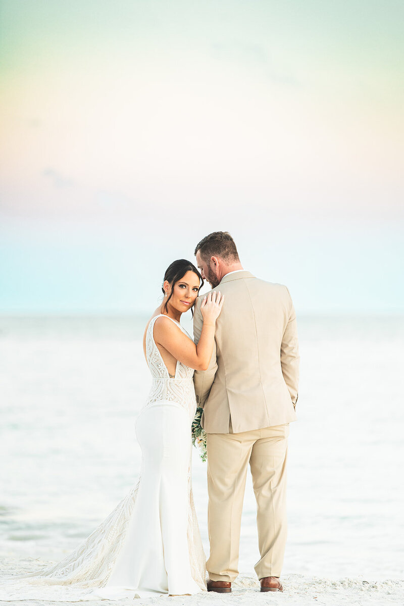 island wedding, beach ceremony, groom