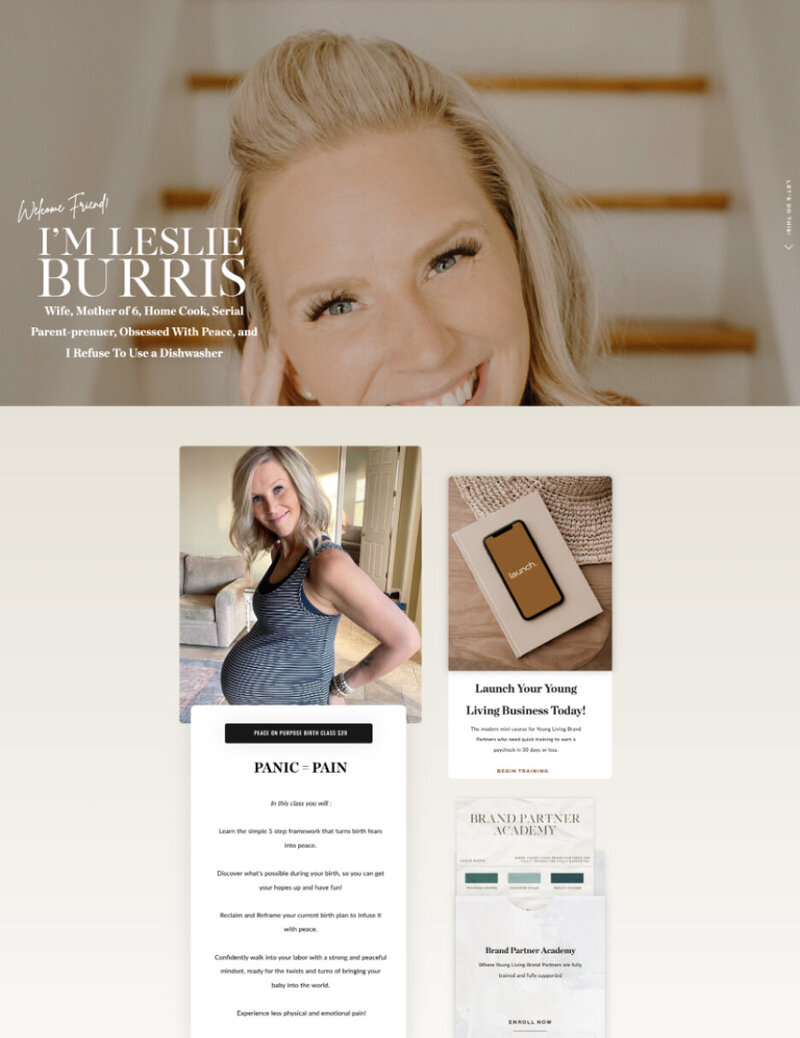 Leslie Burris website before