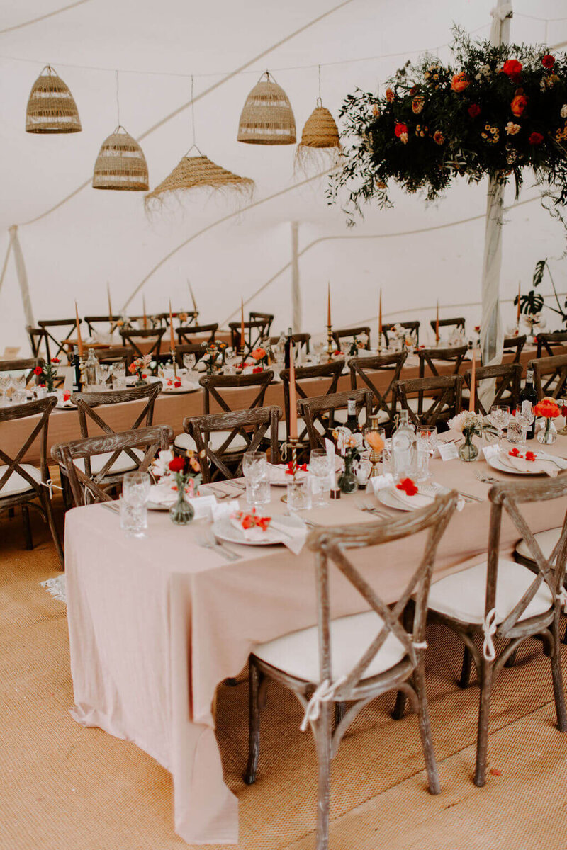 HANGING FLOWERS MARQUEE WEDDING