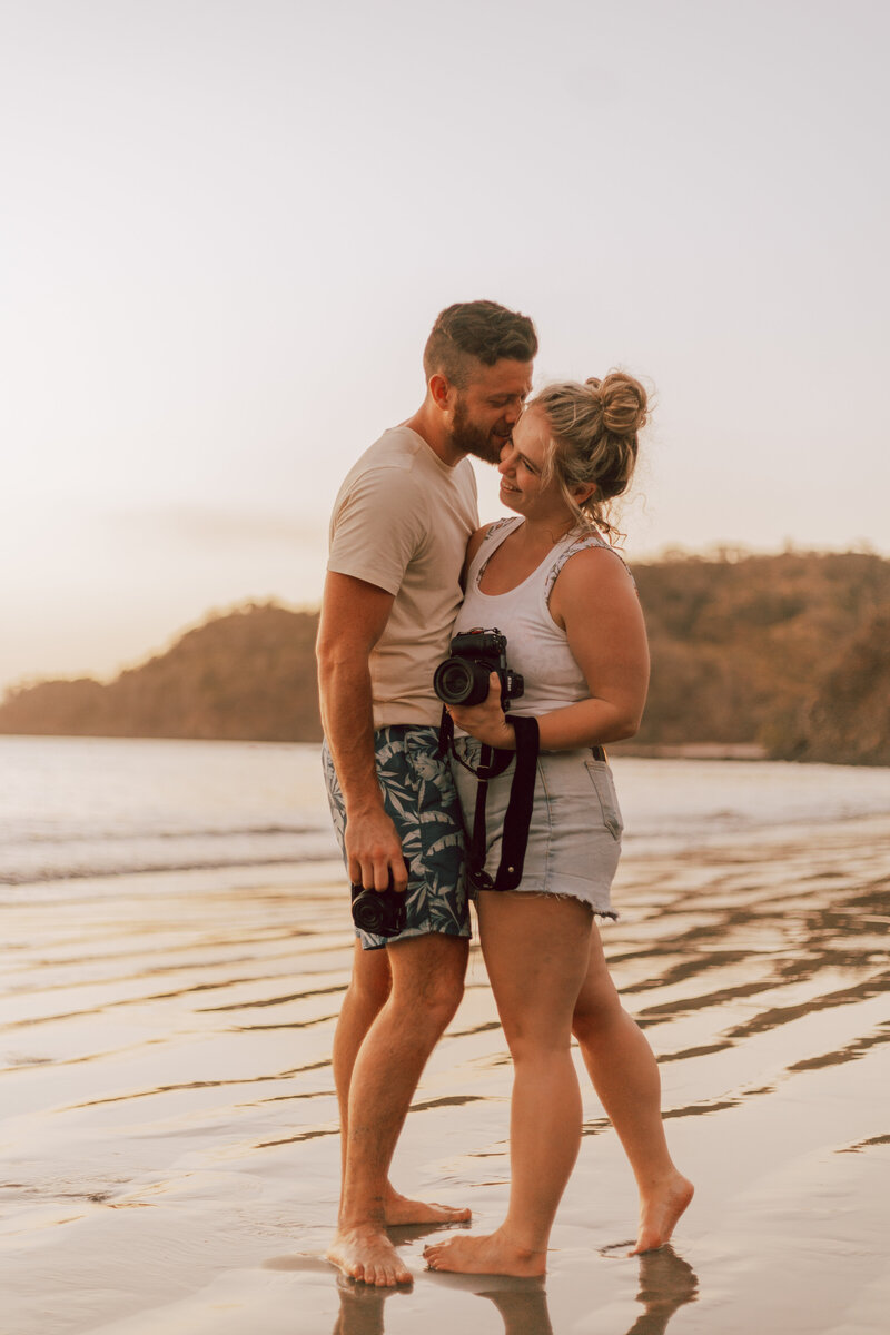 Idaho elopement photographers on the beach in Costa Rica.
