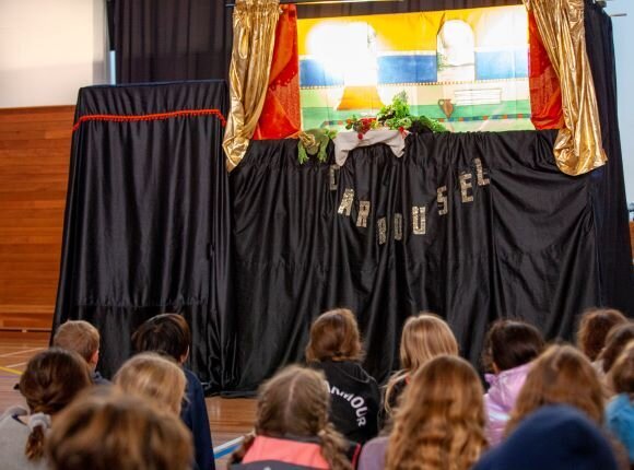 Puppet show with audience