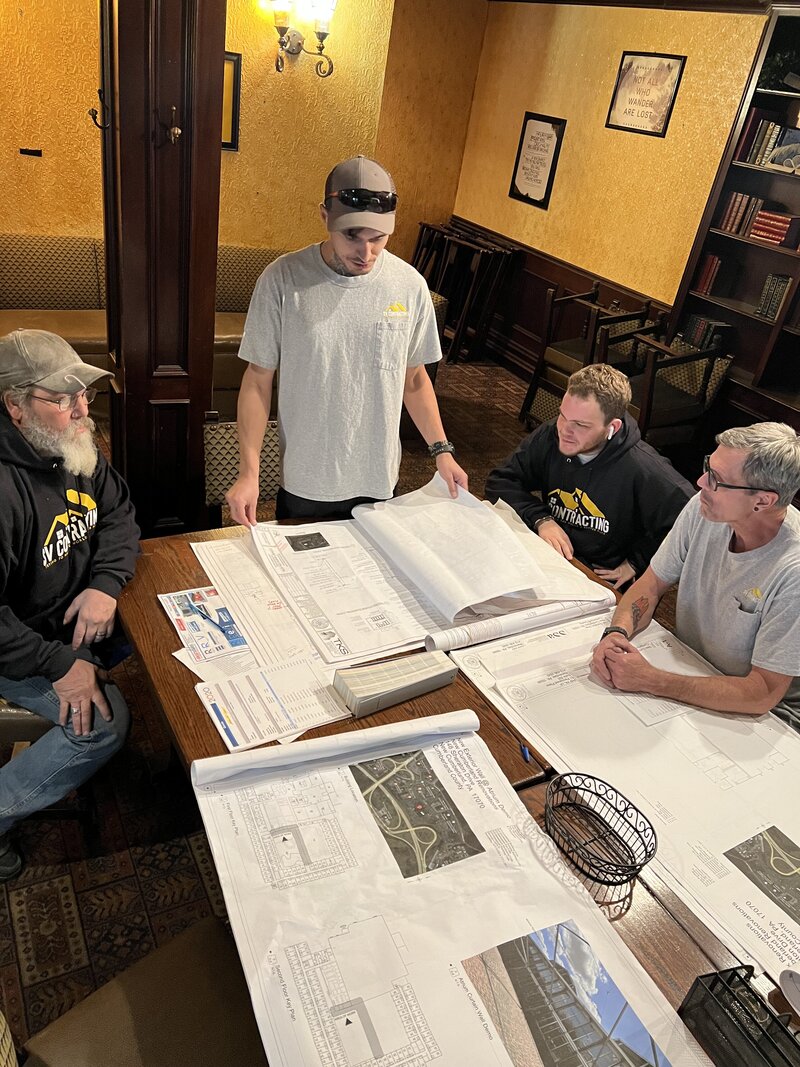 SV Contracting reviewing remodel plans