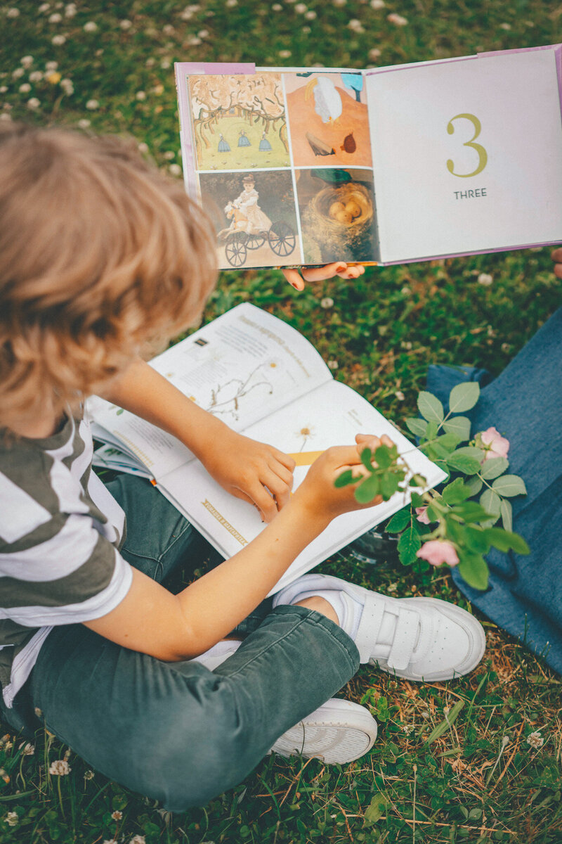 Older children exploring nature in Journeys Program (ages 6-9)