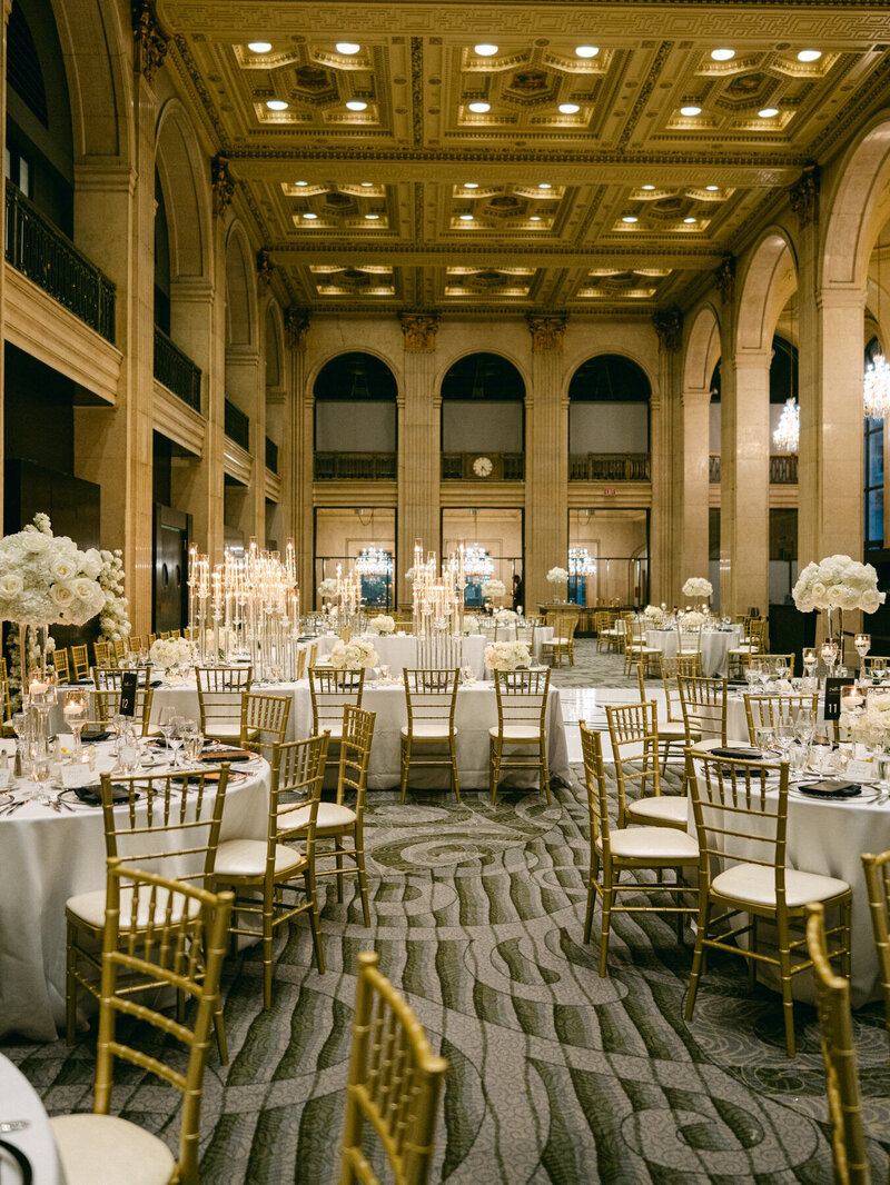 Reception Set up at One King West Wedding  in Toronto