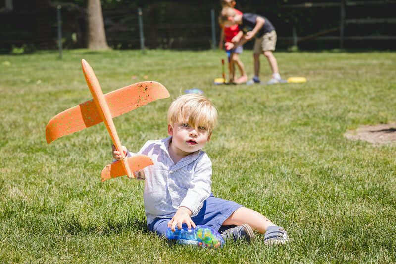 Kids playing at a family celebration