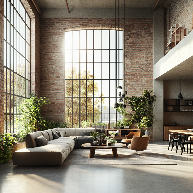 Interieur vastgoed licht ramen sfeervol