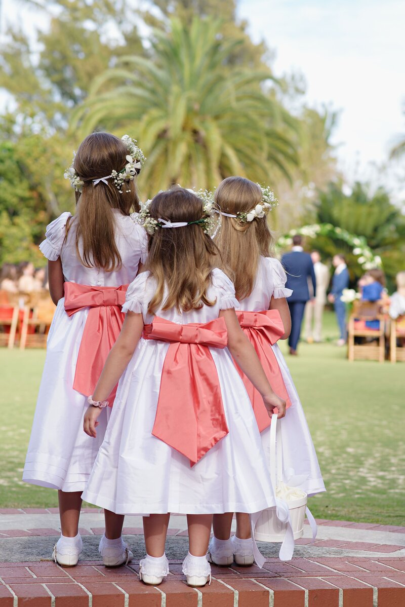 Bermuda Wedding Bermuda Bride Flower Girls White and Pink Dress