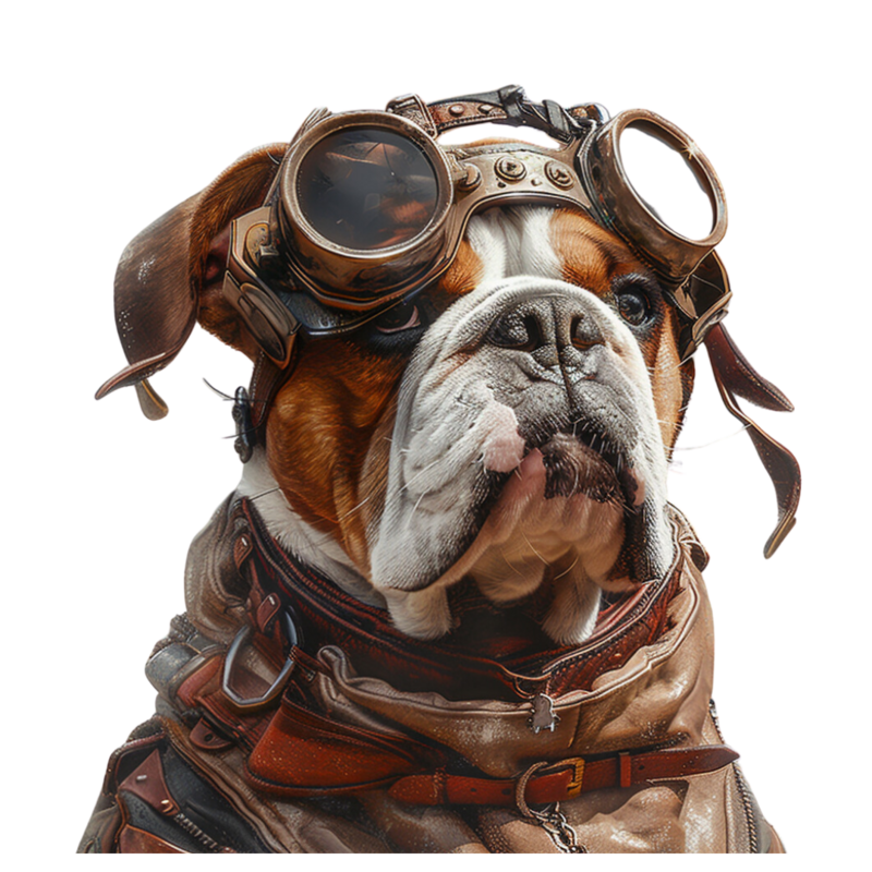 Steampunk Bulldog Element in Steampunk Star Showit Template Representing Strength