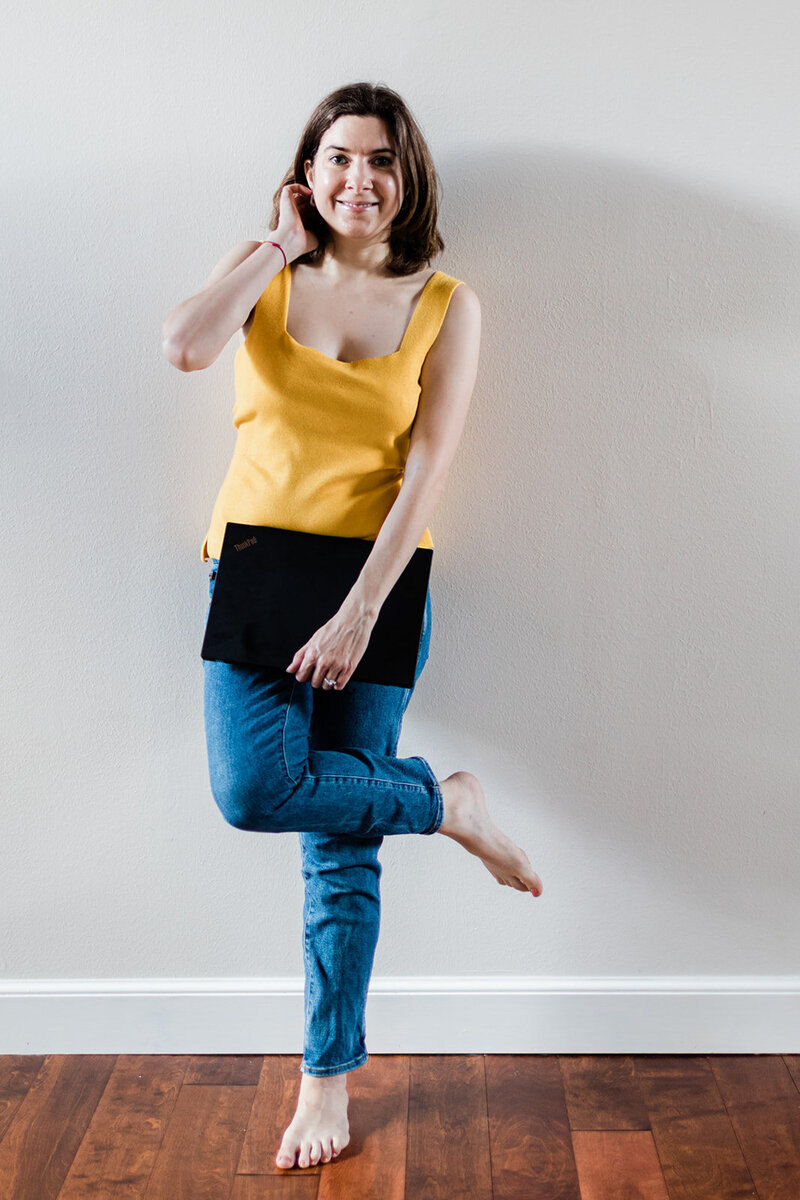 A photo of Andrea Shah, a copywriter for photographers, weeding pros, and other ambitious creatives