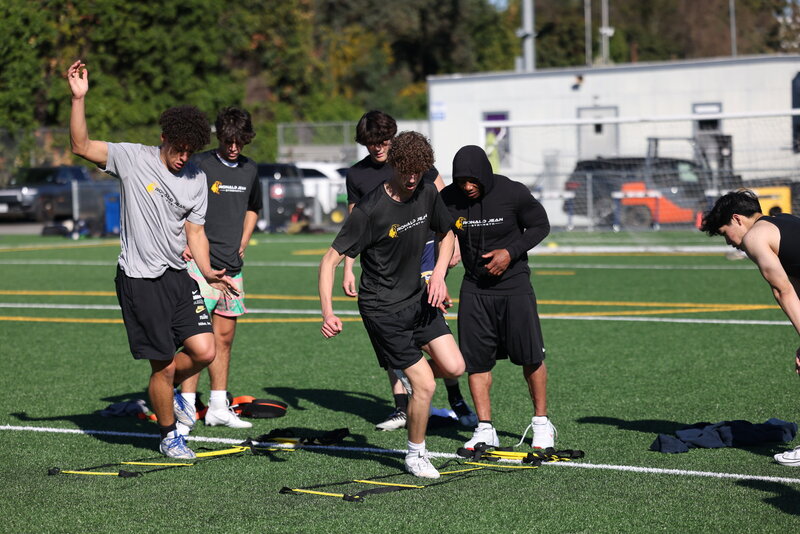 men running in field