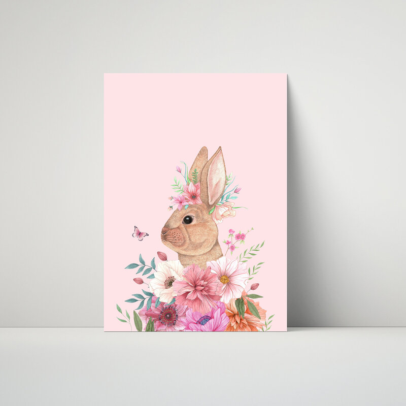 Standing Mockup Floral Bunny