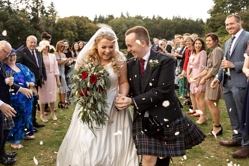 Bride and Groom in rural photoshoot