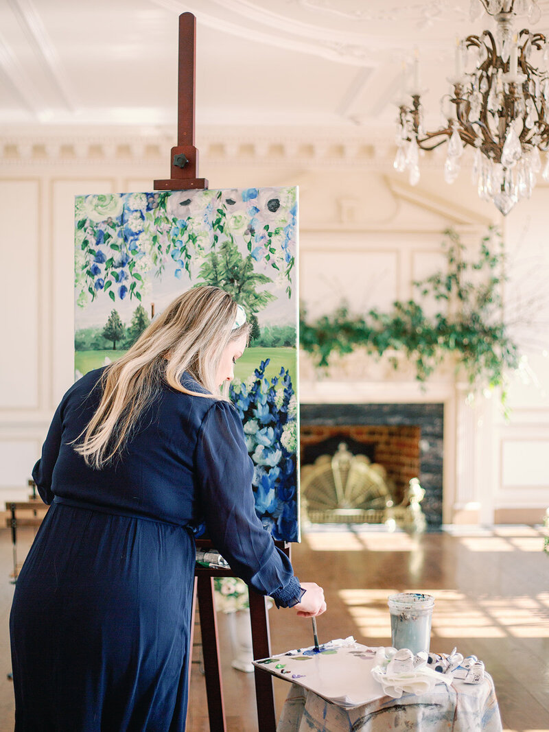 Live wedding painter at Estate at River