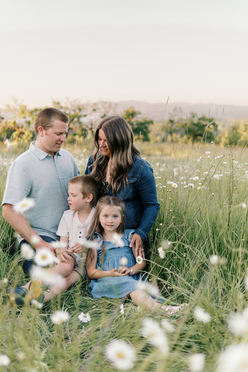 Gresham Oregon family in field at Powell Butte