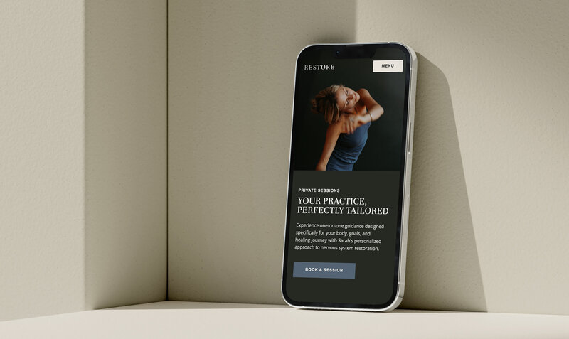 Showit website template about page, featuring fitness studio instructor bios.