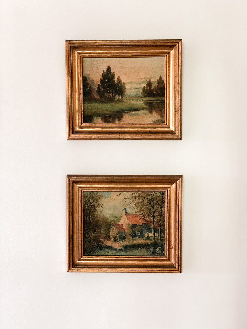 Small antique oil paintings  Great Falls interior design