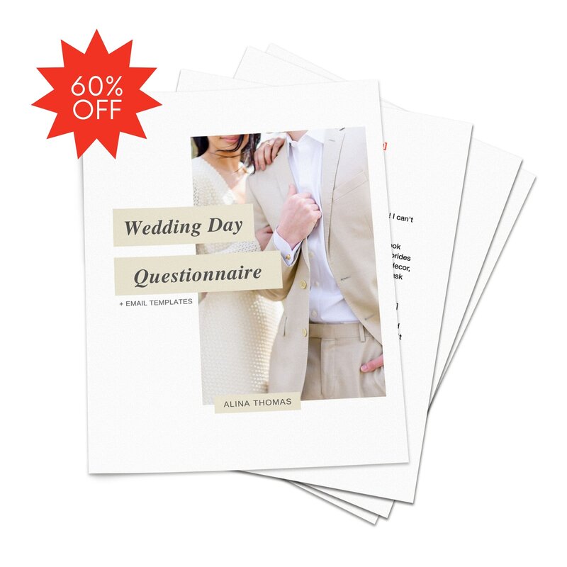 wedding questionnaires for wedding photographers