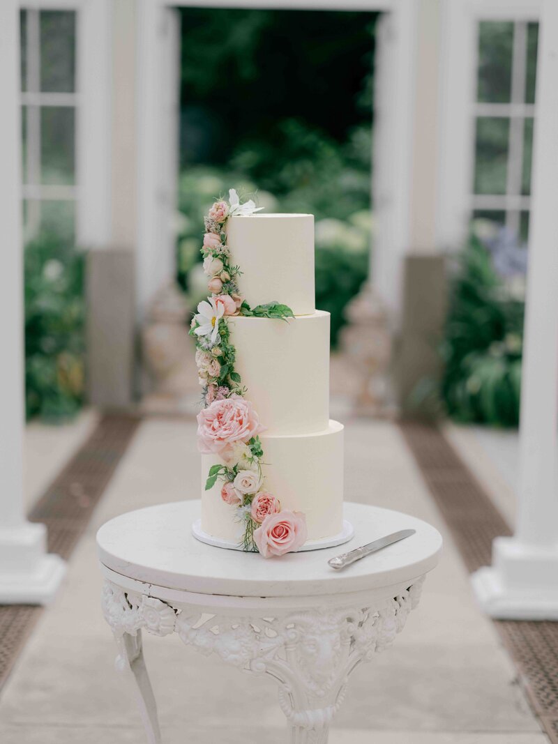 Wedding Cake in the Came House Conservatory