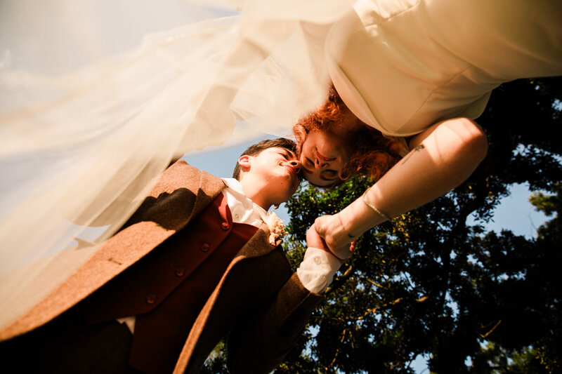 A couple on their wedding day