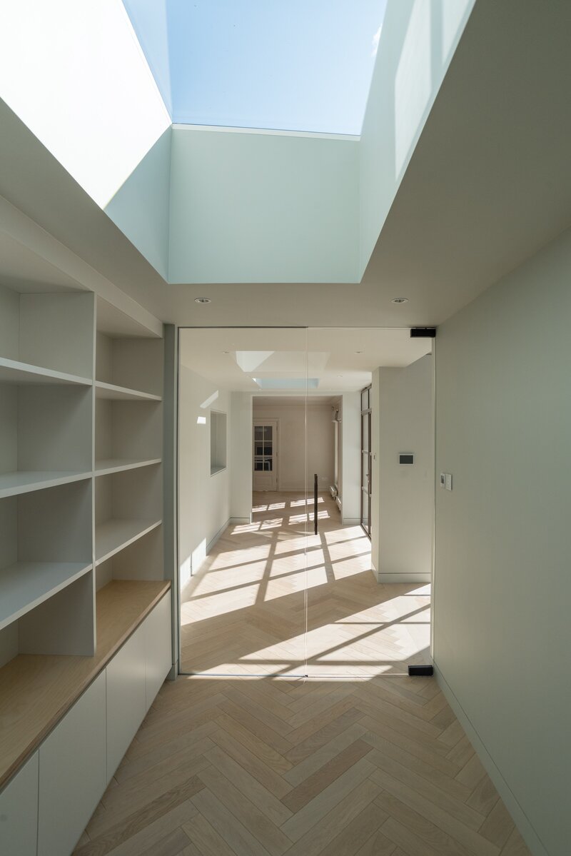 Spacious White Closet And Hallway Modern