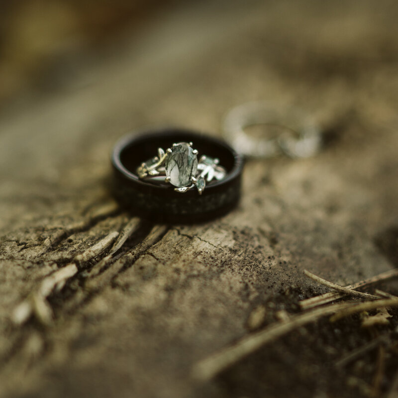 Close-up of wedding bands, wedding moments that feel raw and real, telling the full story of a Spokane wedding day.