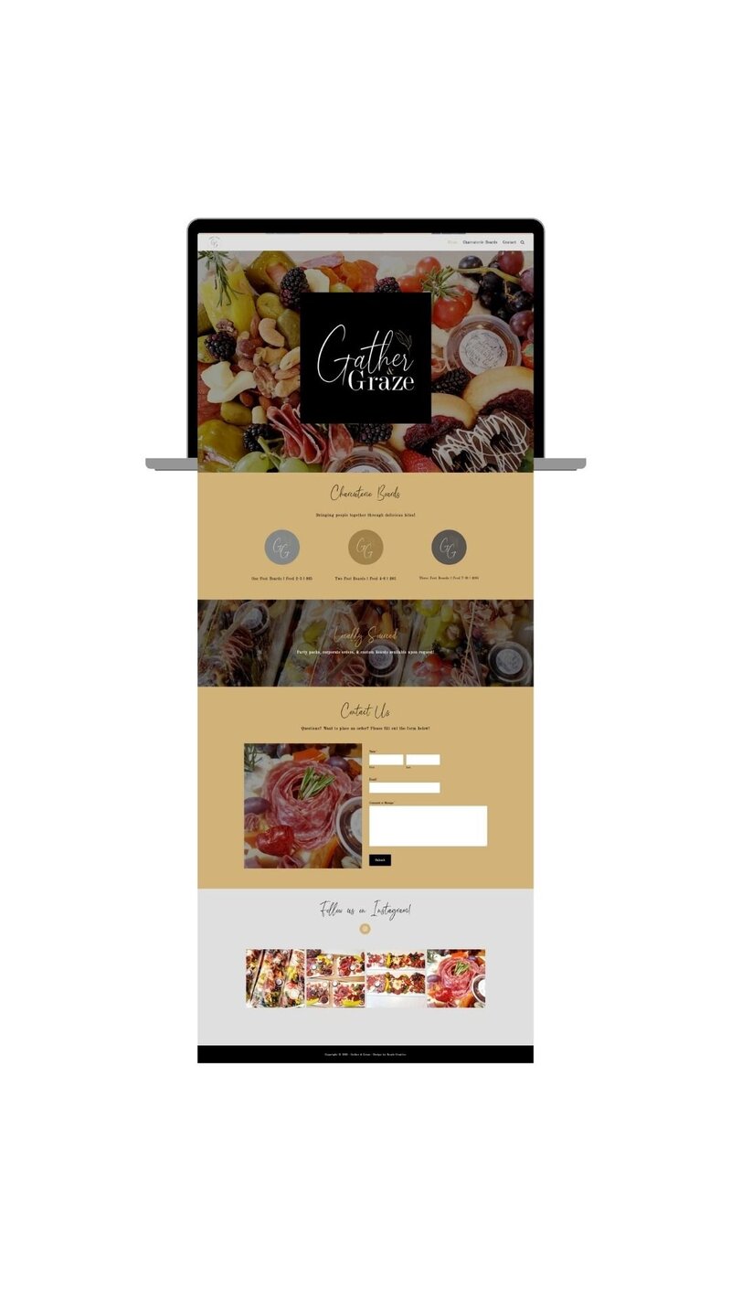 Homepage design for Gather & Graze