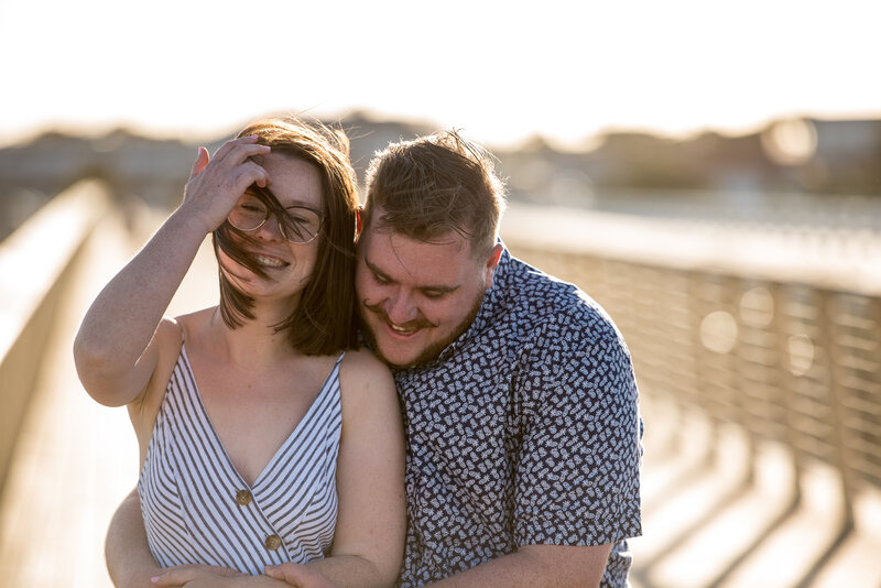 Marc & Lucy during the surprise proposal photo session in Barwon Heads, VIC