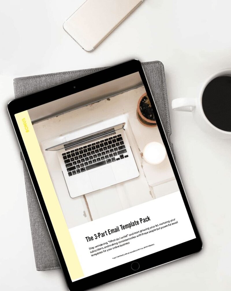 bonus mockup of the 3 part email template pack bonus - Online marketing expert