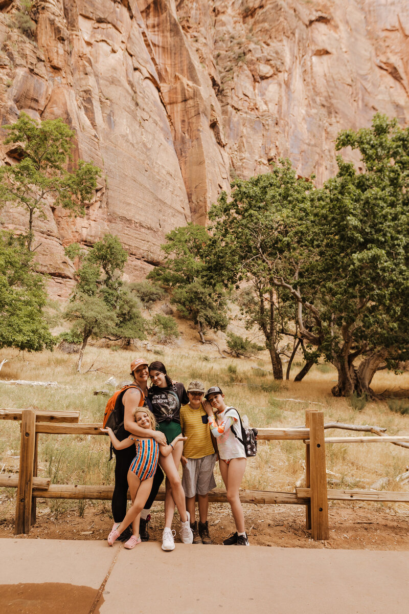 family at zion national park