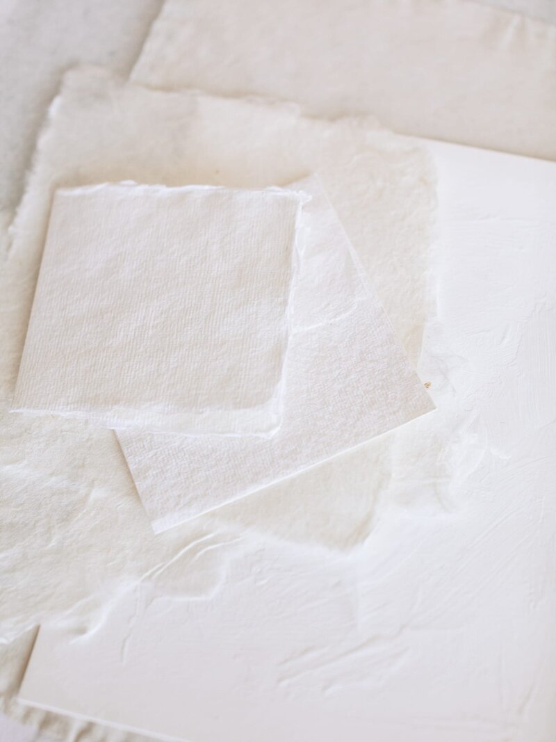 White hand made paper.