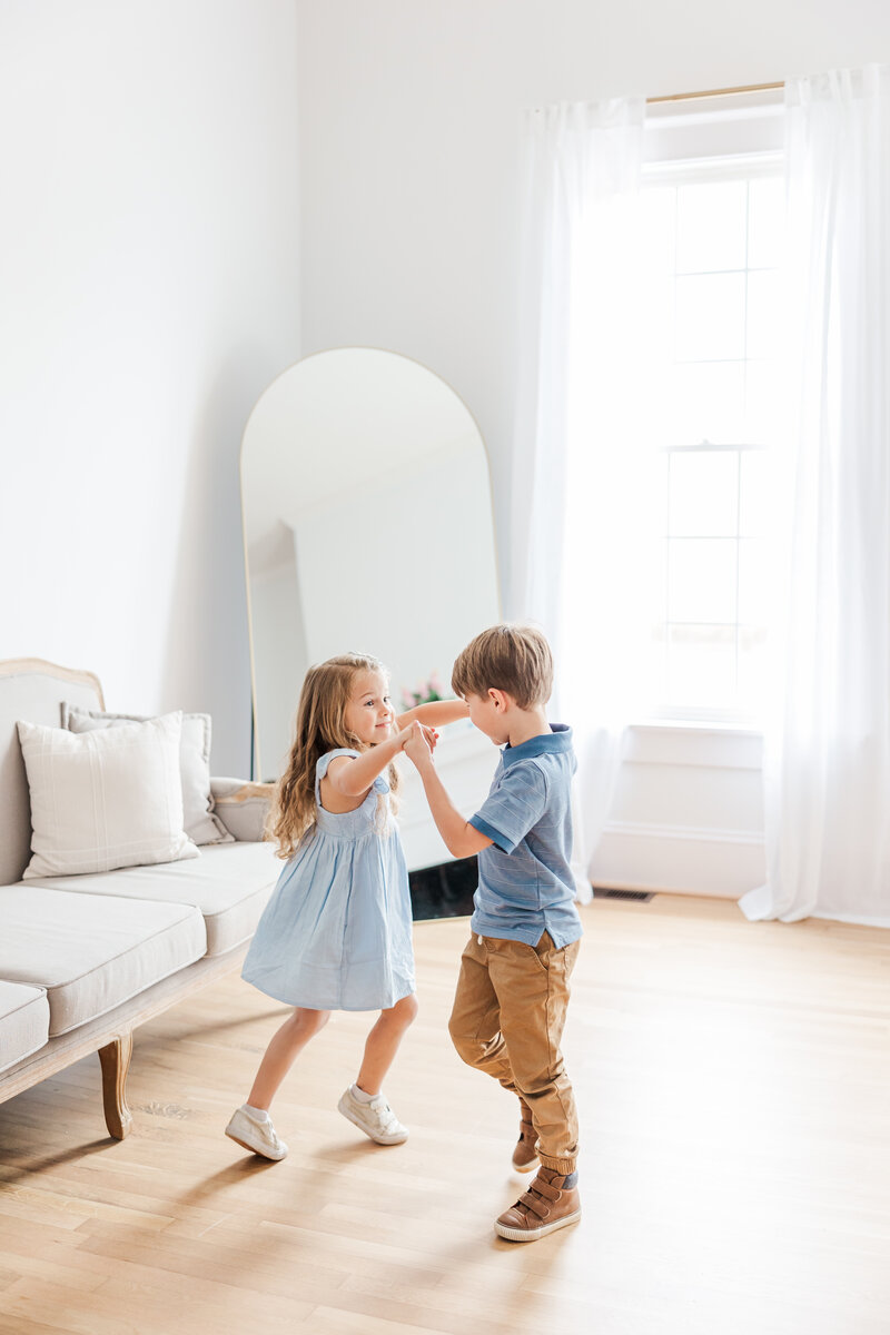 kids playing in a photography studio