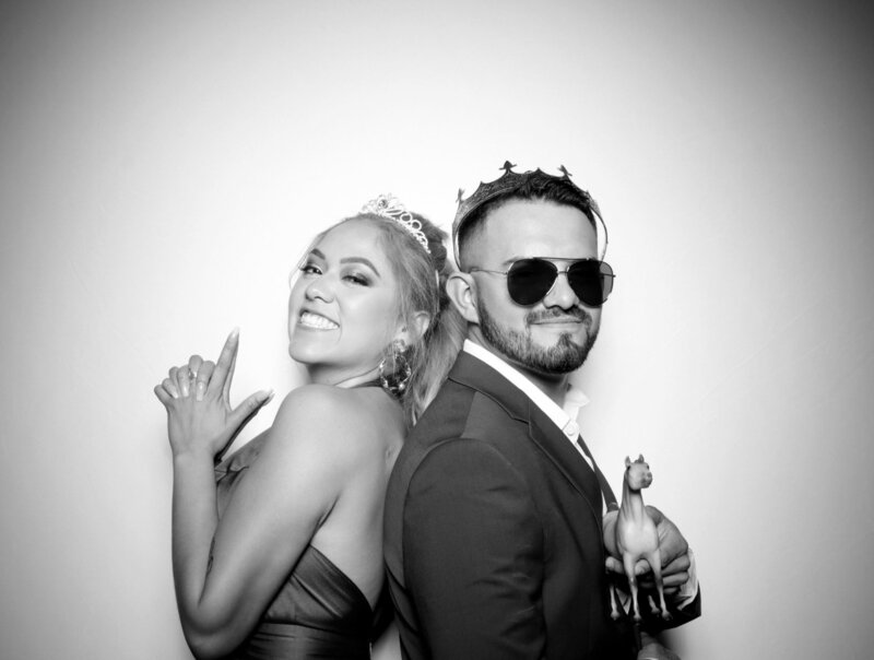 Glam photo booth black and white photo