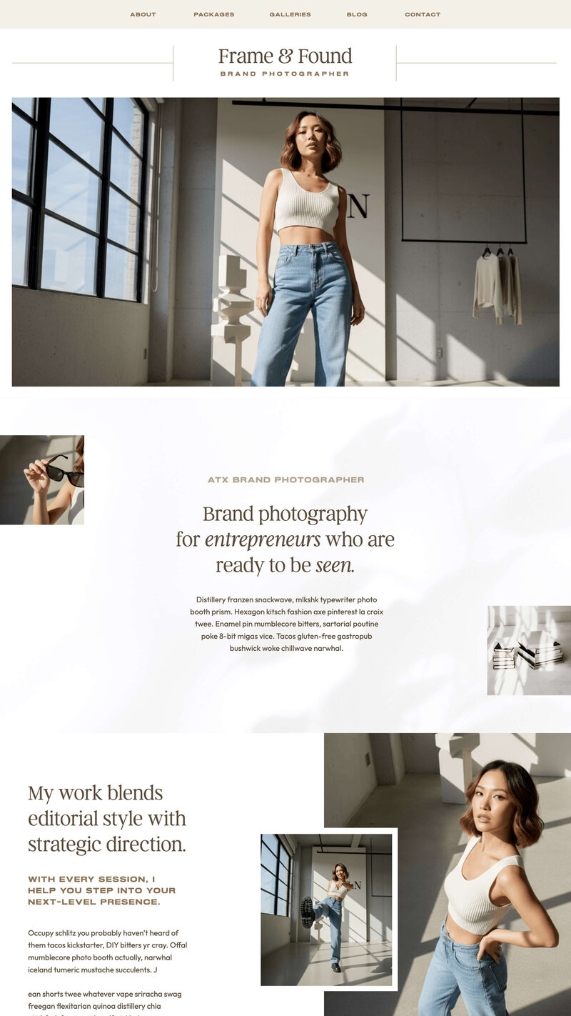 kimberly showit website template homepage design for coachhes and course creators