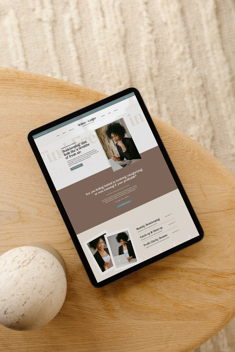 Modern website layout preview created by AQ Design Studio