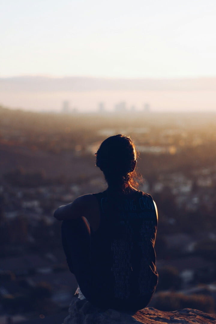 A woman at Lookout Mountain reflecting