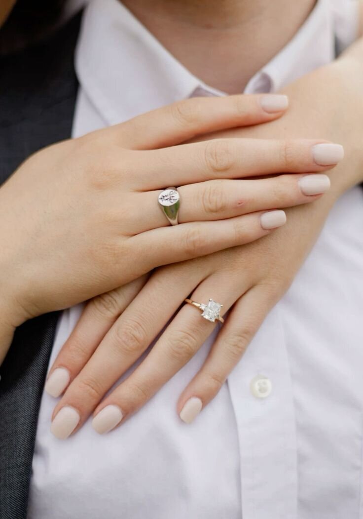 close up of engagement ring