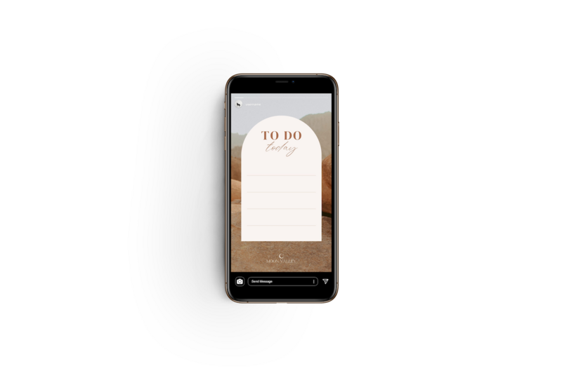 Boho terracotta Instagram story template Moon Valley 2