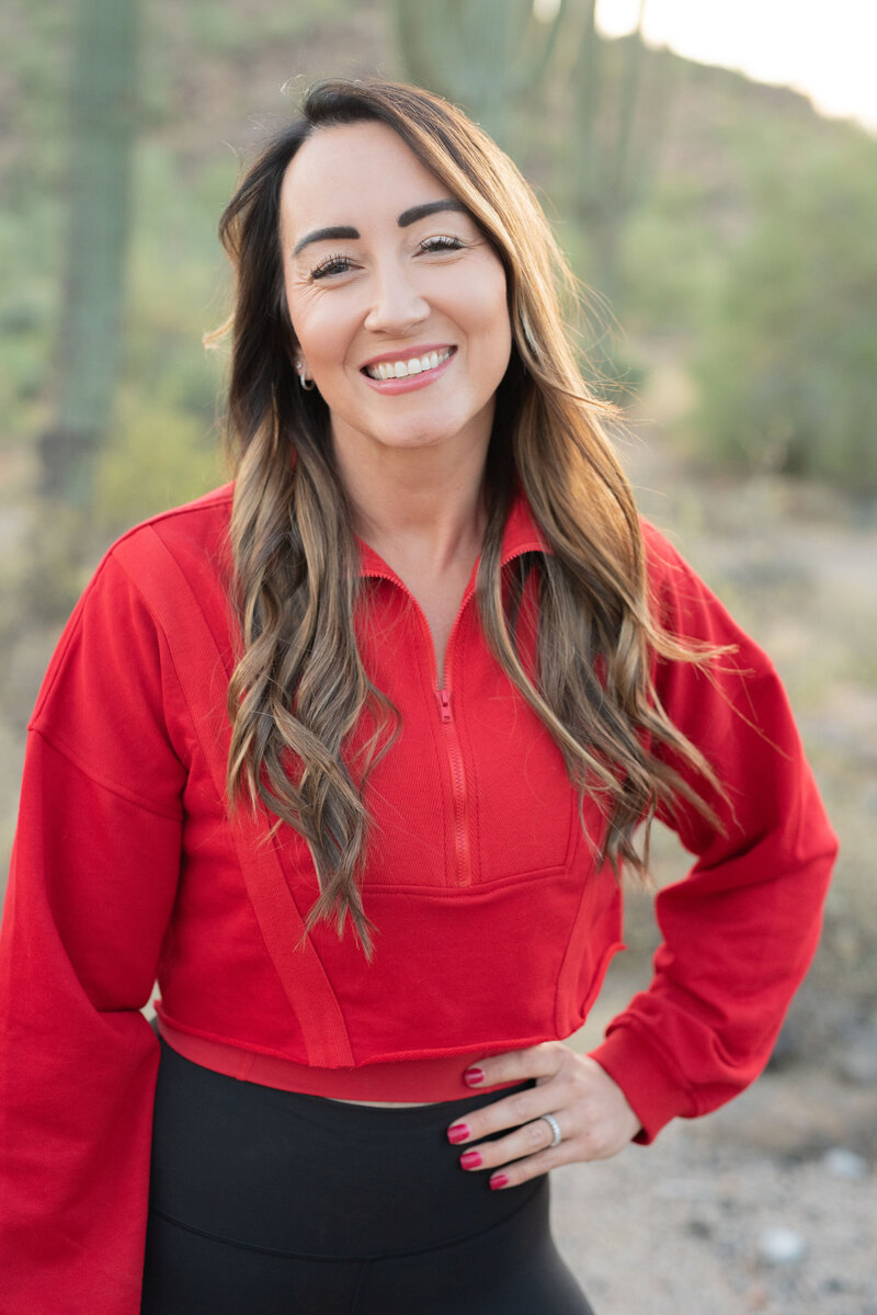 Professional brand photoshoot of Jessi demonstrating trauma-informed fitness approach
