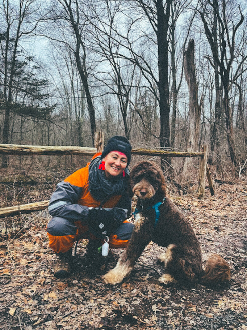 Jeannine, a playworker at Brave Nature School, engaging children in sensory play and fostering creativity through nature-based experiences.